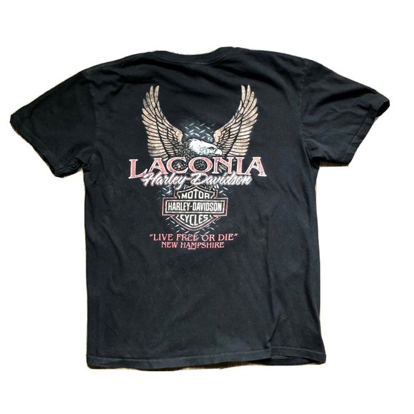 Harley Davidson Laconia New Hampshire Motorcycles T Shirt Men’s Large - Picture 2 of 3